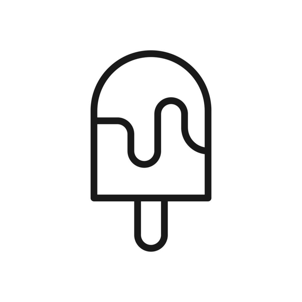 Eis Sahne Symbol Vektor Illustration. Vektor Essen einfach eben Linie Stil.