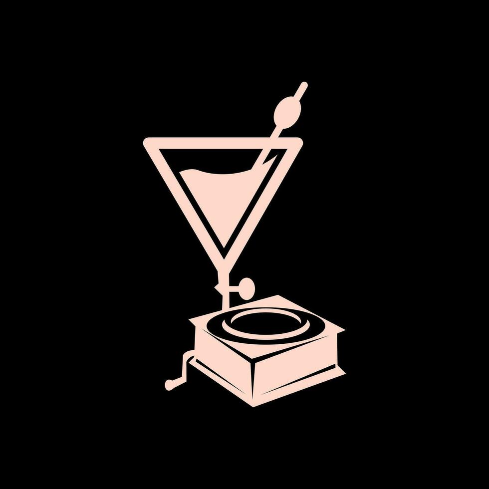 Cocktail Salon Musik- Logo Symbol Vorlage Element Vektor