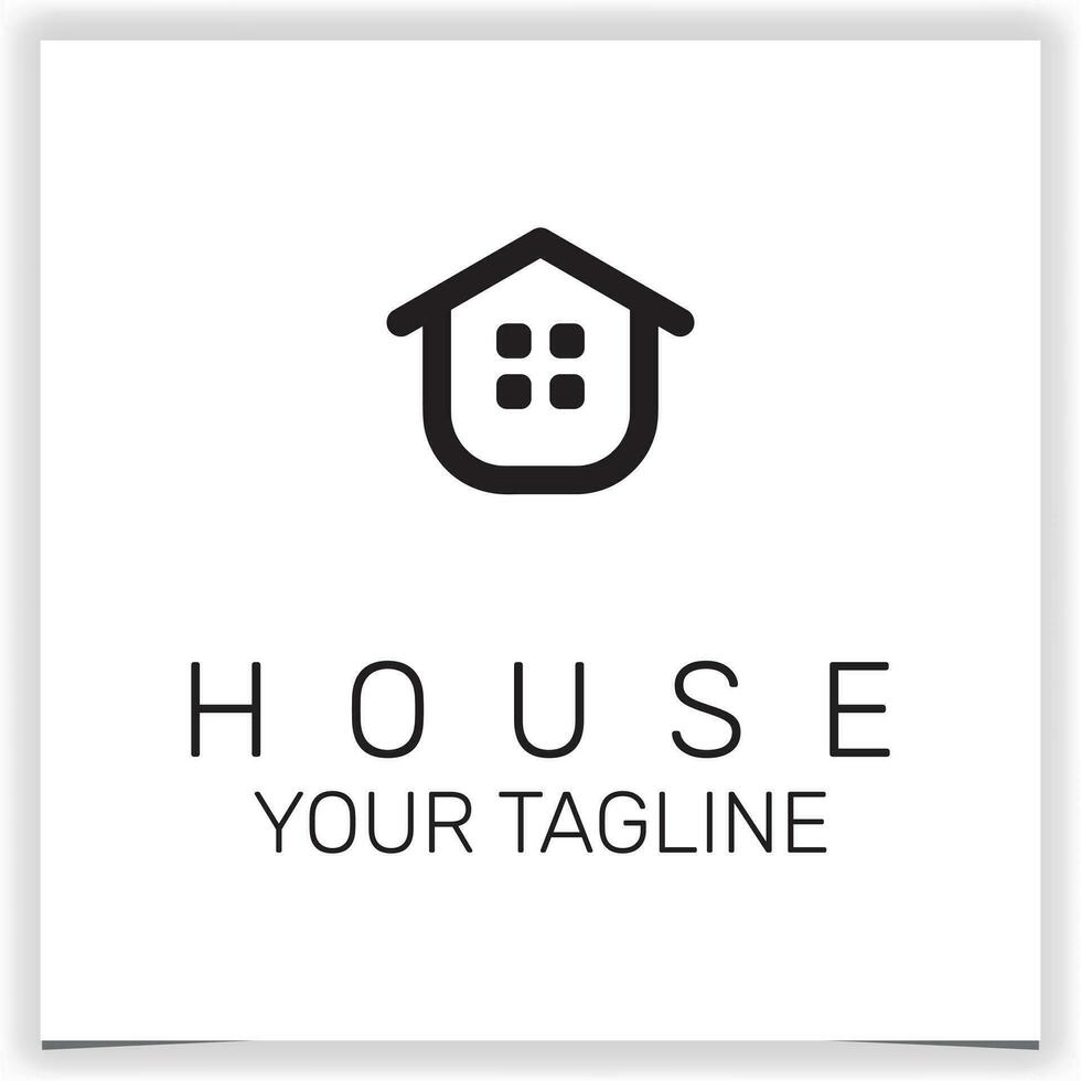 Gliederung Haus Logo Prämie elegant Vorlage Vektor eps 10