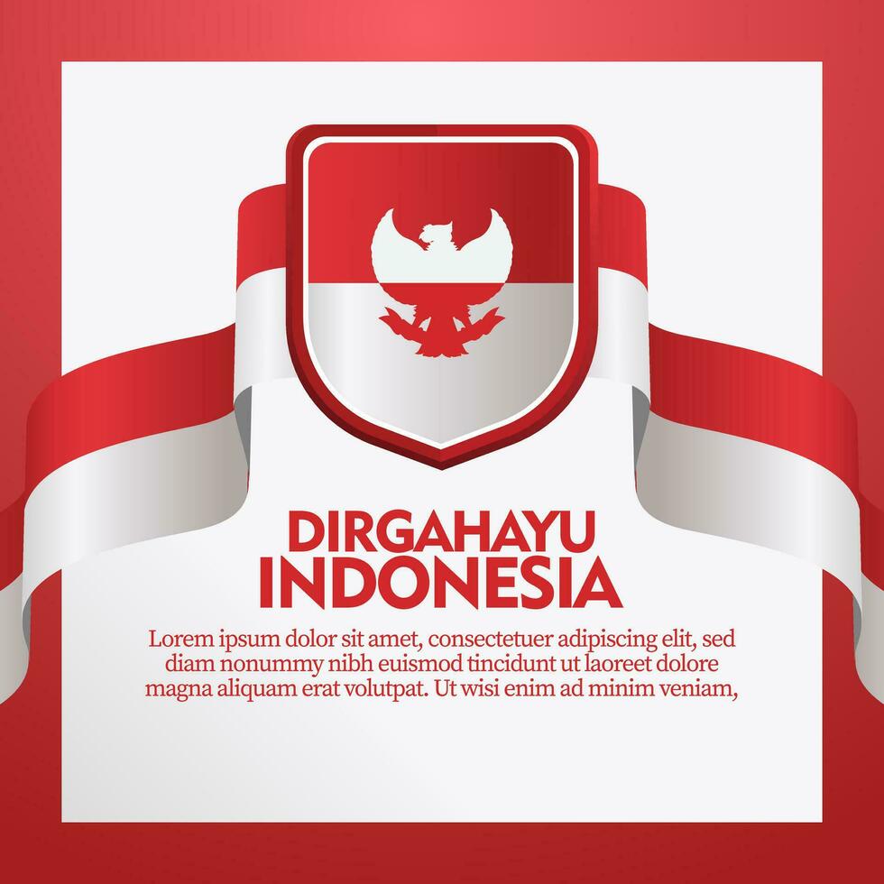 social media baner hälsning indonesien oberoende dag vektor