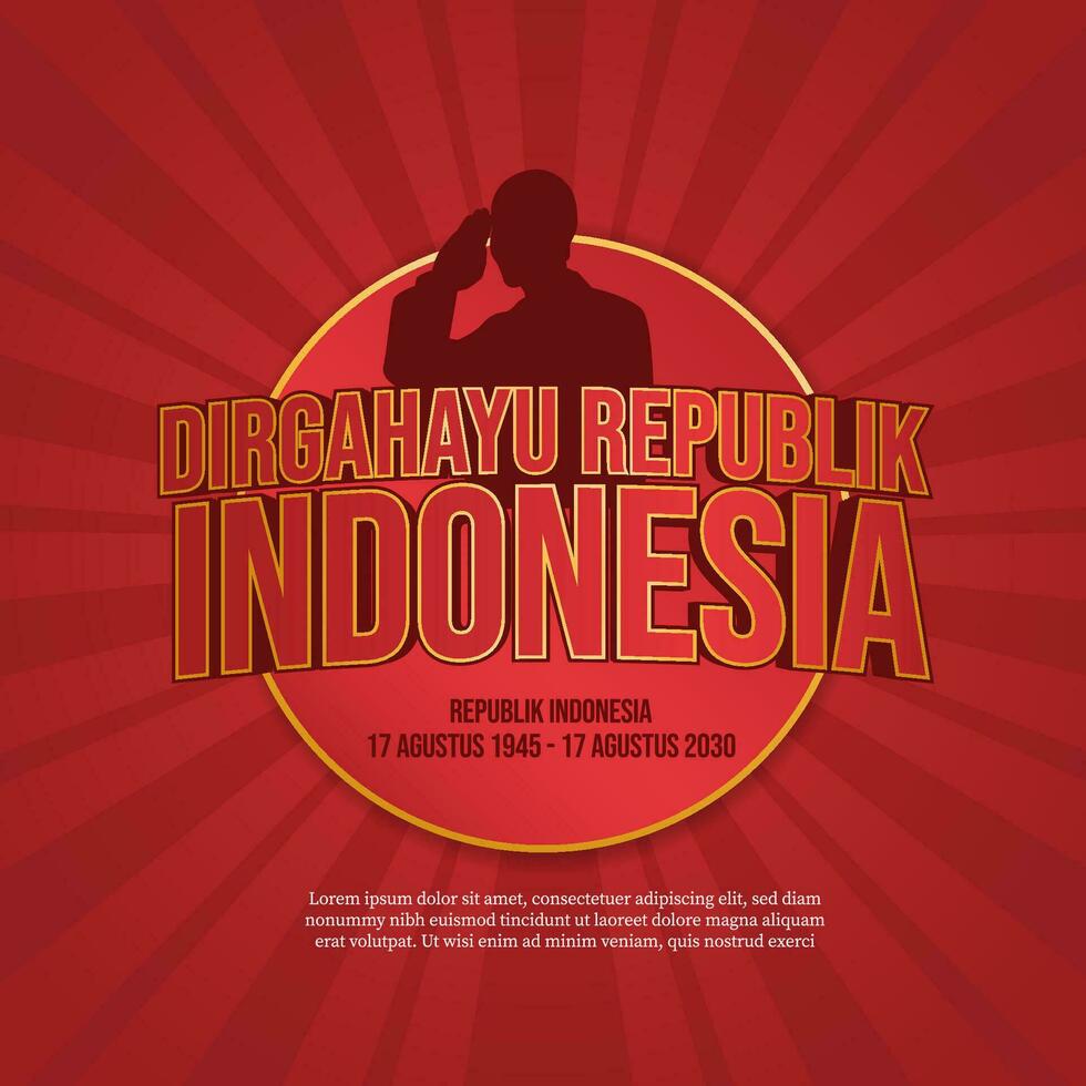 social media posta baner hälsning indonesien oberoende dag vektor