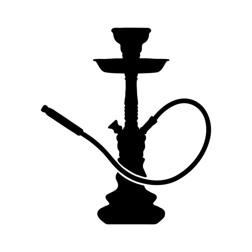 shisha, vattenpipa svart silhuett. vektor vattenpipa illustration isolerat på vit. vektor illustration