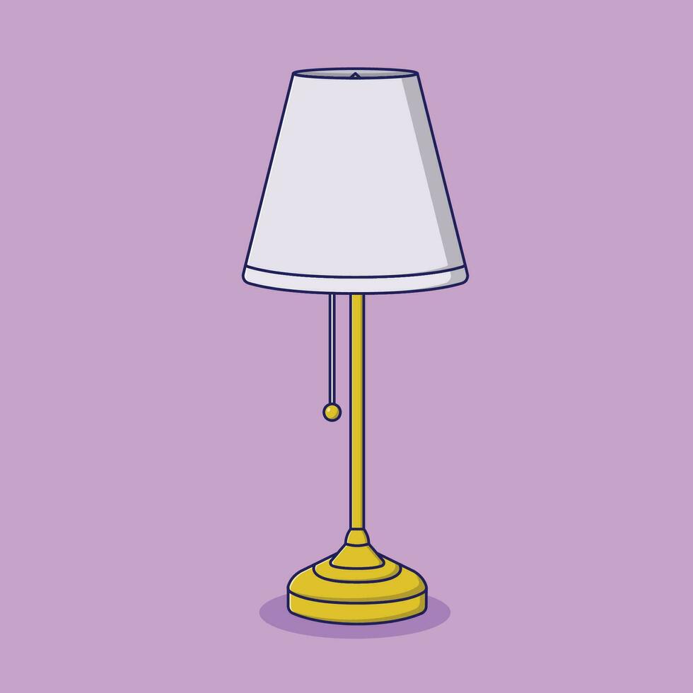 Tabelle Lampe Vektor Symbol Illustration mit Gliederung zum Design Element, Clip Kunst, Netz, Landung Buchseite, Aufkleber, Banner. eben Karikatur Stil