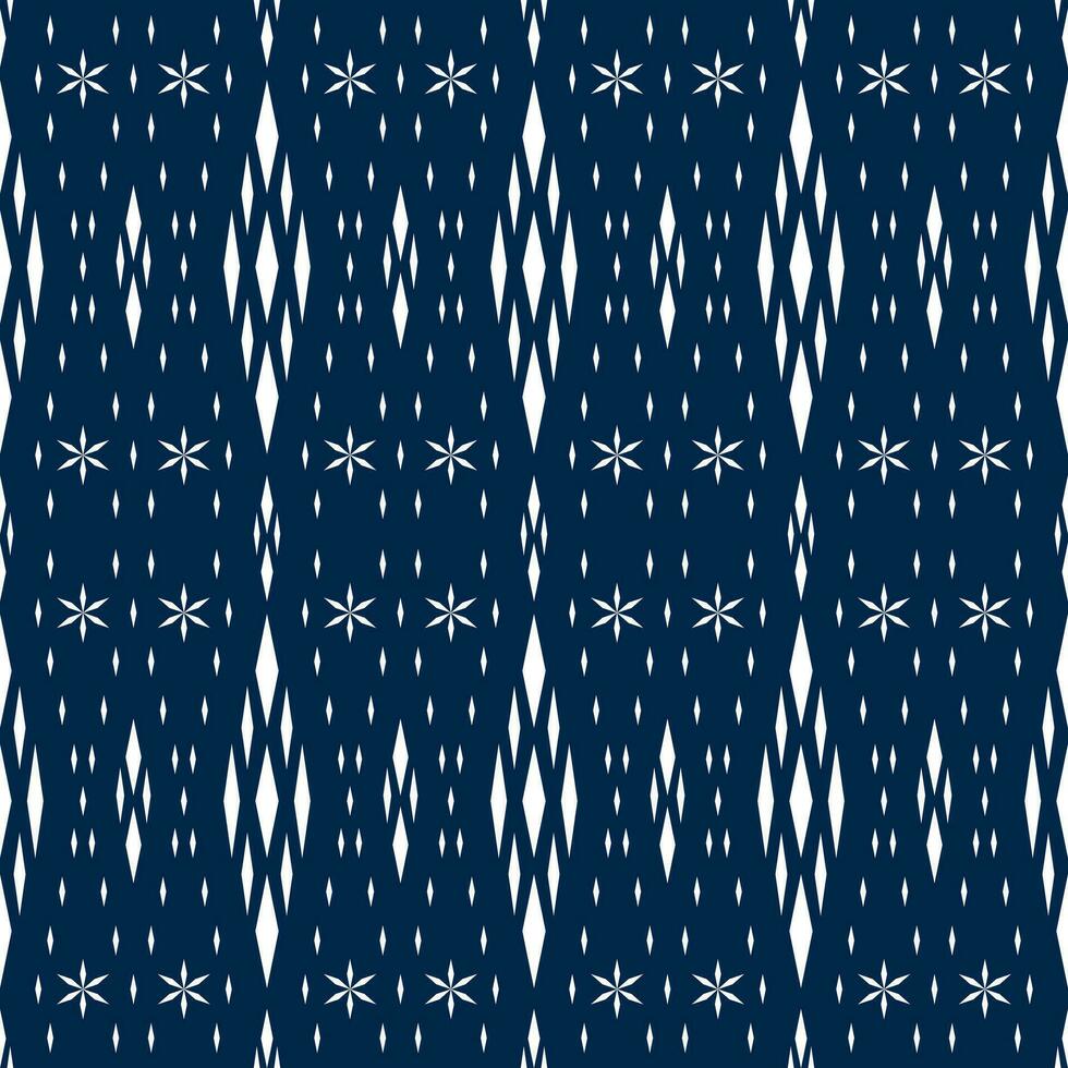 nahtlos Muster mit Weiß Rhombus vereinbart worden im ein schön Muster auf ein Blau Hintergrund benutzt zum Stoff, Papier oder Hintergrund. Vektor Illustration.