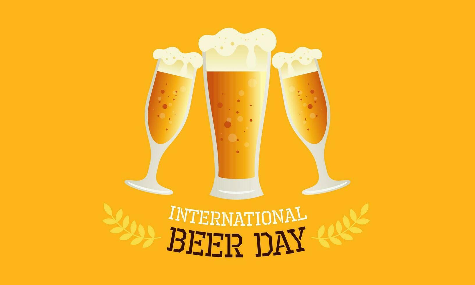 eben Design Hintergrund feiern International Bier Tag Festival vektor