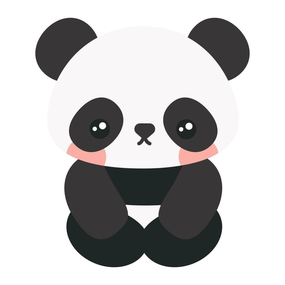 süß Karikatur Baby Panda. Panda Sitzung auf das Boden. Panda mit schwarz und Weiß Farbe. Karikatur Illustration, Vektor, eps10 vektor