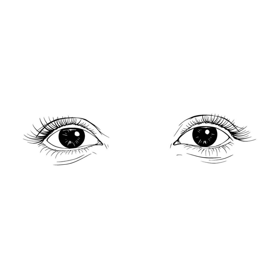 Hand gezeichnet skizzieren weiblich Augen vektor