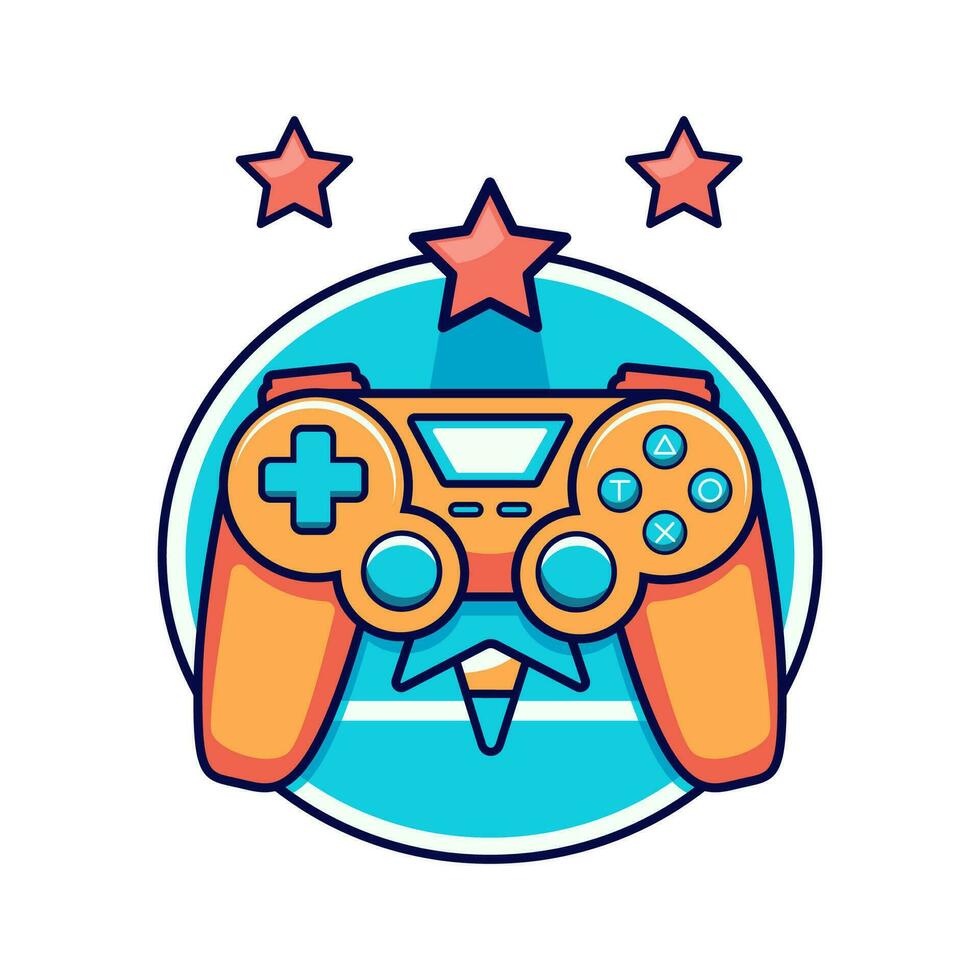 abstrakt joystick enhet emblem. spel växla kontrollant logotyp. handhållen spel trösta. tecknad serie vektor illustration isolerat på vit bakgrund