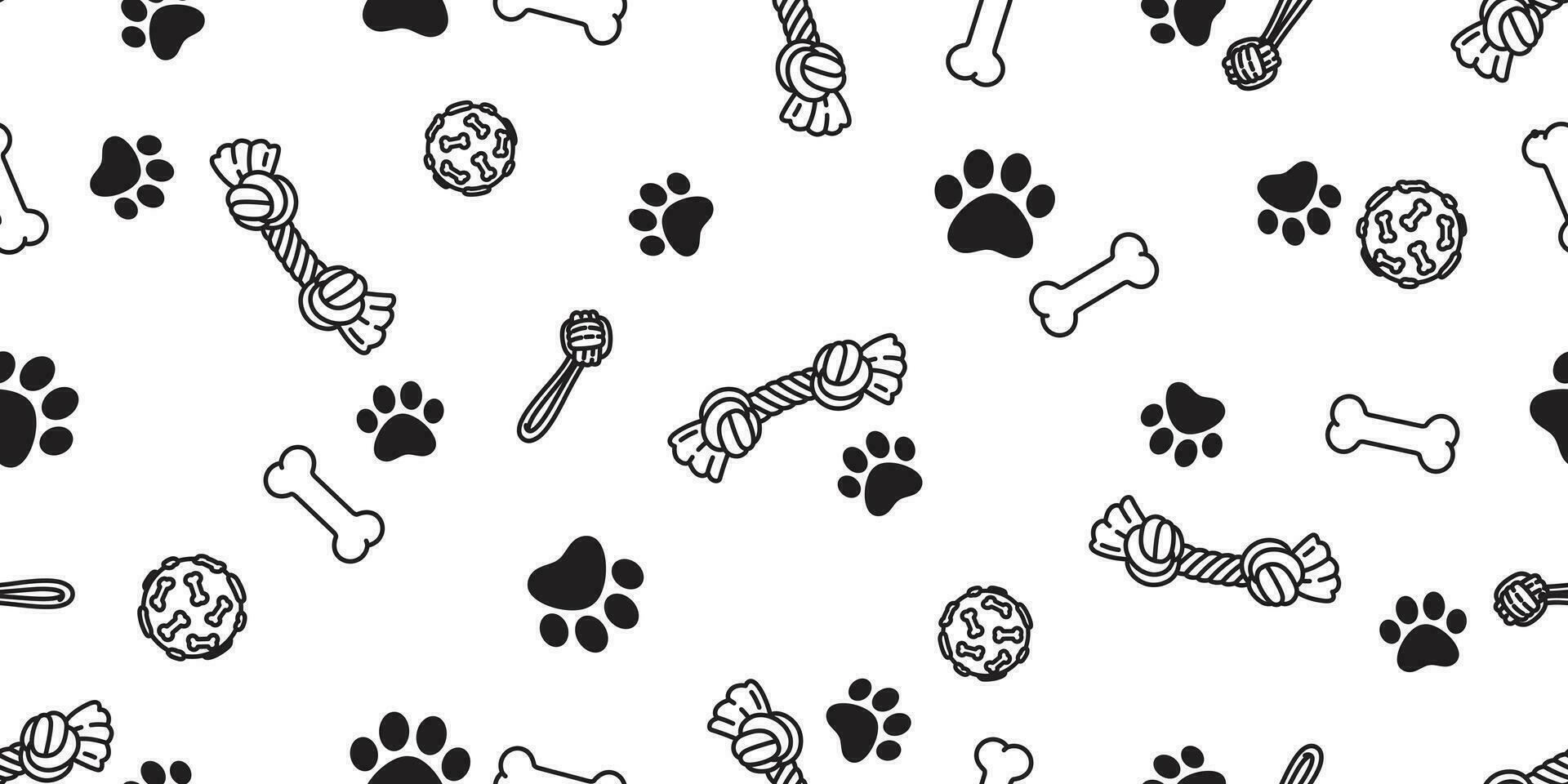 Hund Pfote nahtlos Muster Knochen Vektor Fußabdruck Haustier Spielzeug Französisch Bulldogge Karikatur Schal isoliert wiederholen Hintergrund Illustration Fliese Hintergrund