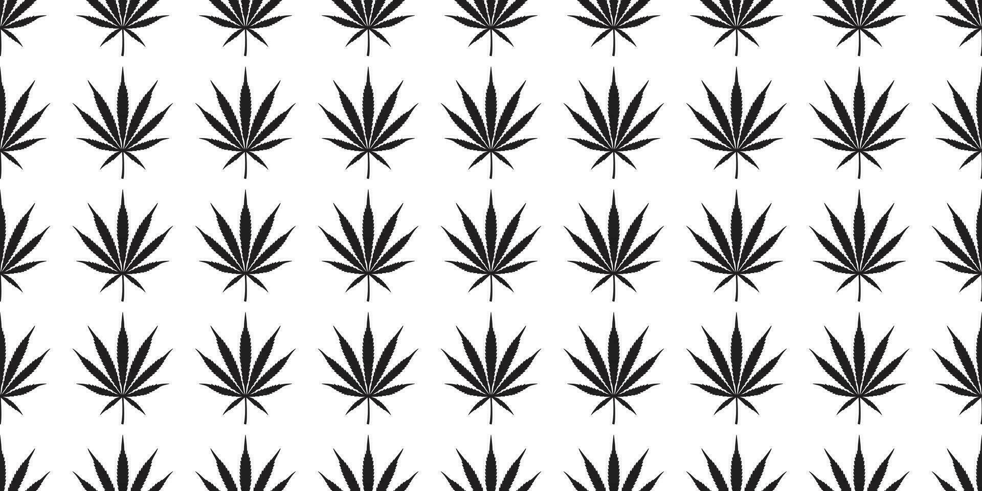 marijuana sömlös mönster cannabis ogräs vektor blad upprepa tapet scarf isolerat bricka bakgrund växt