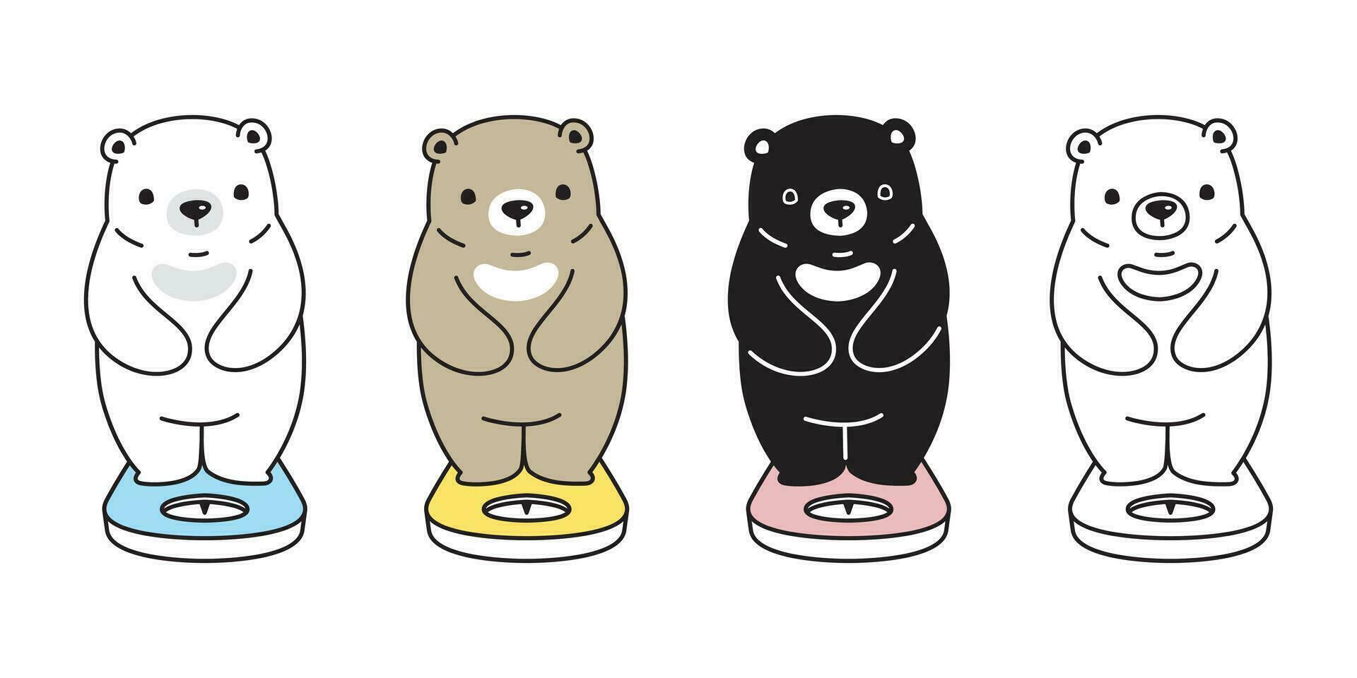 Bär Vektor Polar- Bär Symbol Charakter Karikatur Logo Wiegen Waage Illustration Teddy Gekritzel