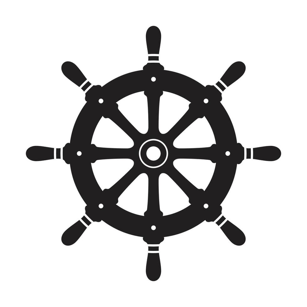 roder vektor ankare ikon båt logotyp pirat havs nautisk hav hav illustration tecken