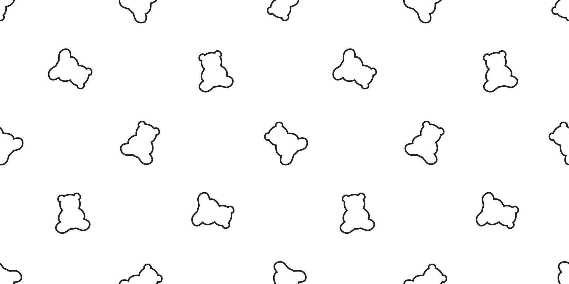 Björn sömlös mönster teddy polär Björn vektor tecknad serie scarf isolerat upprepa tapet bricka bakgrund illustration klotter vit
