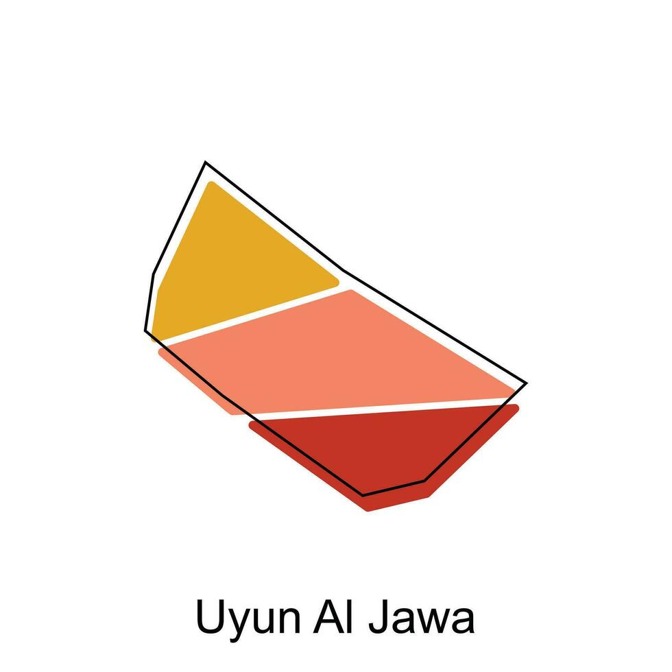 Karte von uyun al jawa Design Vorlage, Welt Karte International Vektor Vorlage mit Gliederung Grafik skizzieren Stil isoliert auf Weiß Hintergrund