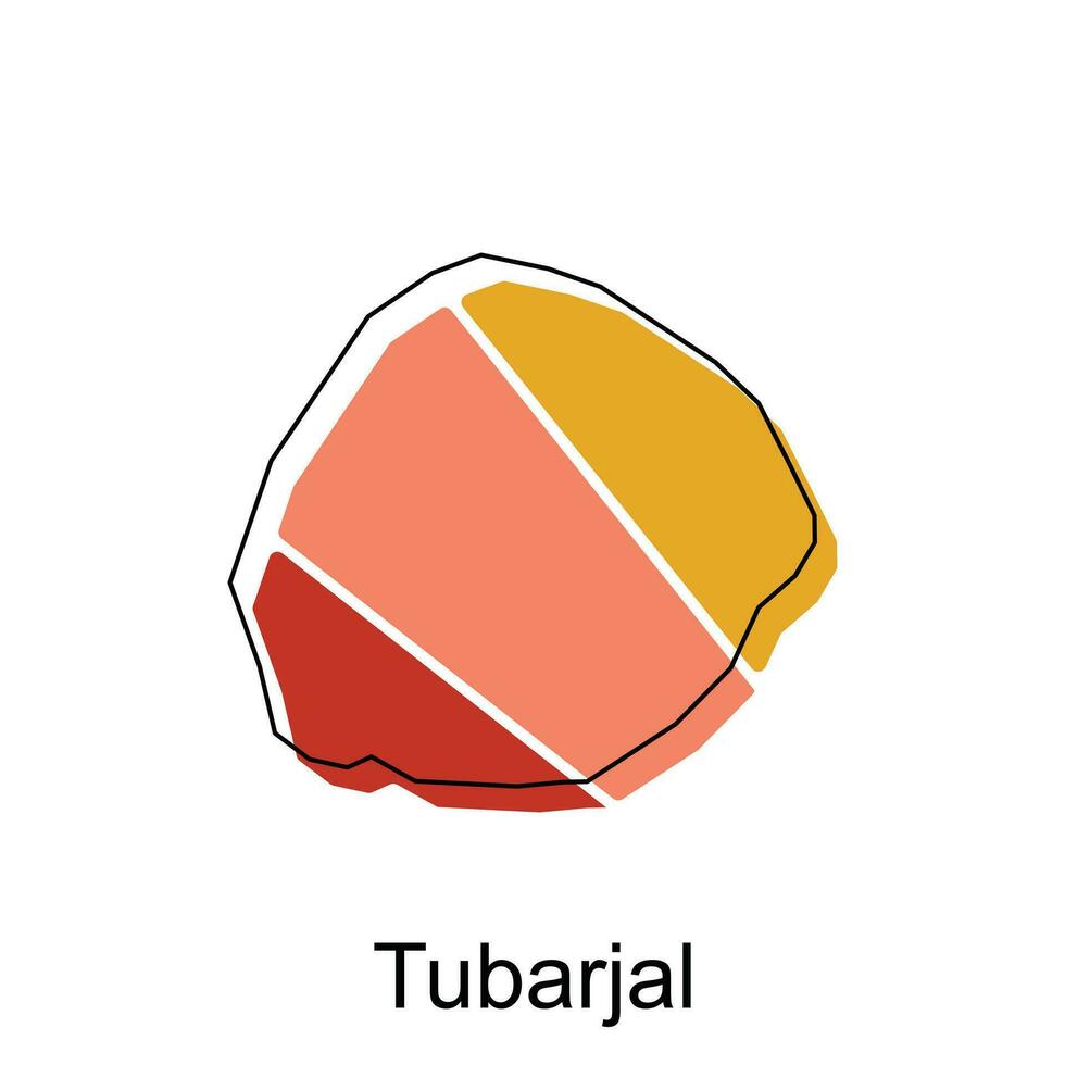 Karta av tubarjal design mall, värld Karta internationell vektor mall med översikt grafisk skiss stil isolerat på vit bakgrund