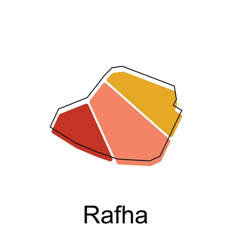 Rafha Karte. Vektor Karte von Saudi Arabien Hauptstadt Land bunt Design, Illustration Design Vorlage auf Weiß Hintergrund