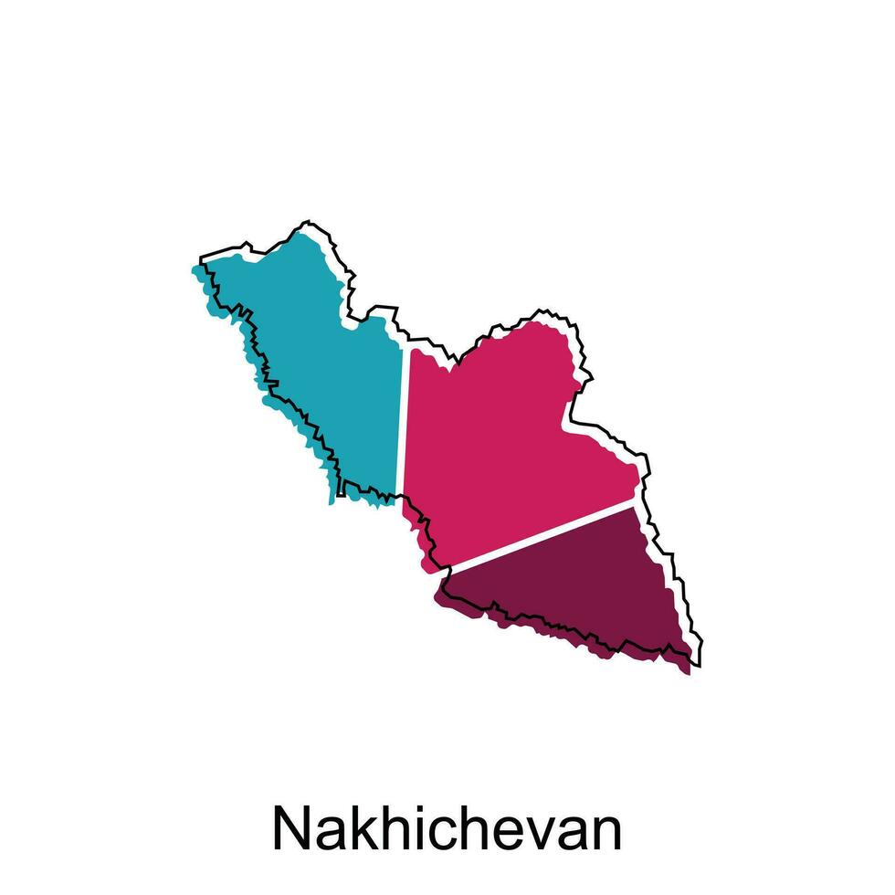 Nachitschewan Stadt Republik von Aserbaidschan Karte Vektor Illustration, Vektor Vorlage mit Gliederung Grafik skizzieren Stil isoliert auf Weiß Hintergrund
