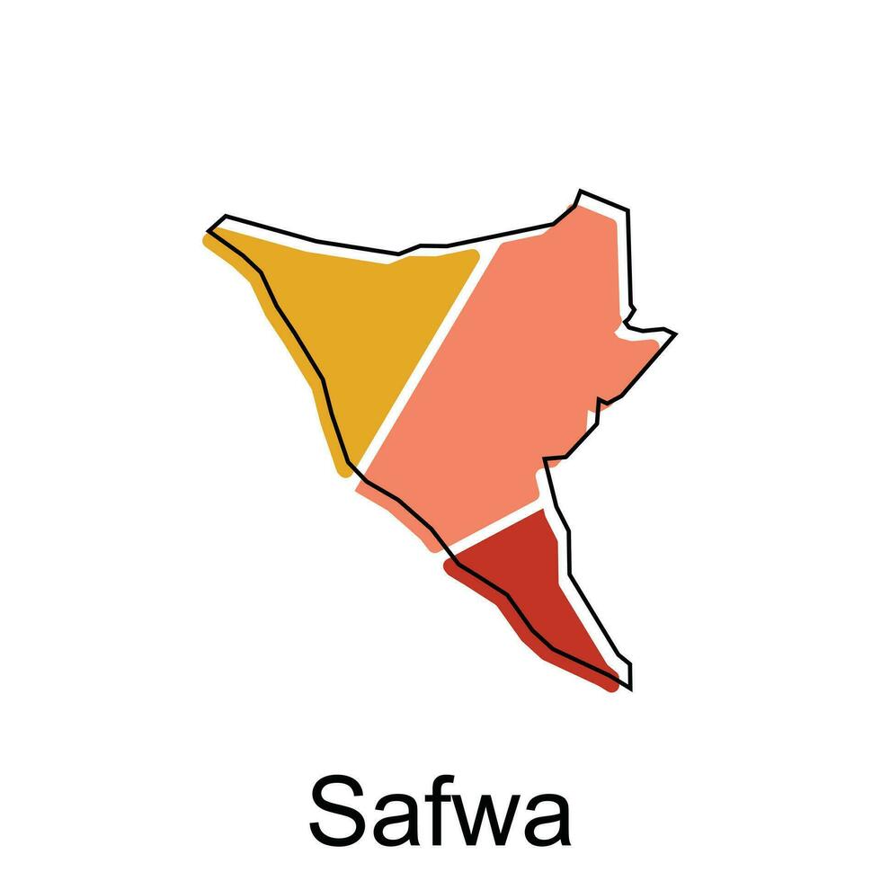 safwa Karta. vektor Karta av saudi arabien huvudstad Land färgrik design, illustration design mall på vit bakgrund