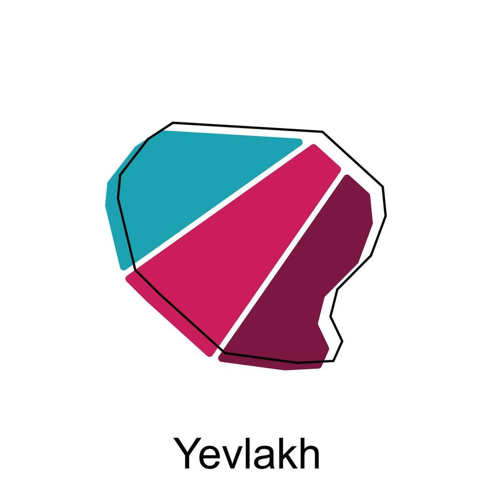 Yevlakh Stadt Republik von Aserbaidschan Karte Vektor Illustration, Vektor Vorlage mit Gliederung Grafik skizzieren Stil isoliert auf Weiß Hintergrund