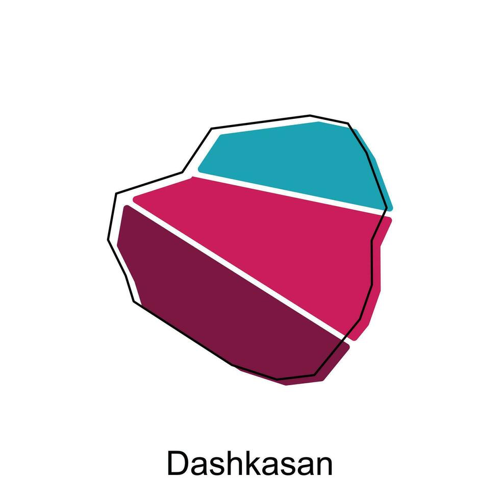 Dashkasan Stadt Republik von Aserbaidschan Karte Vektor Illustration, Vektor Vorlage mit Gliederung Grafik skizzieren Stil isoliert auf Weiß Hintergrund