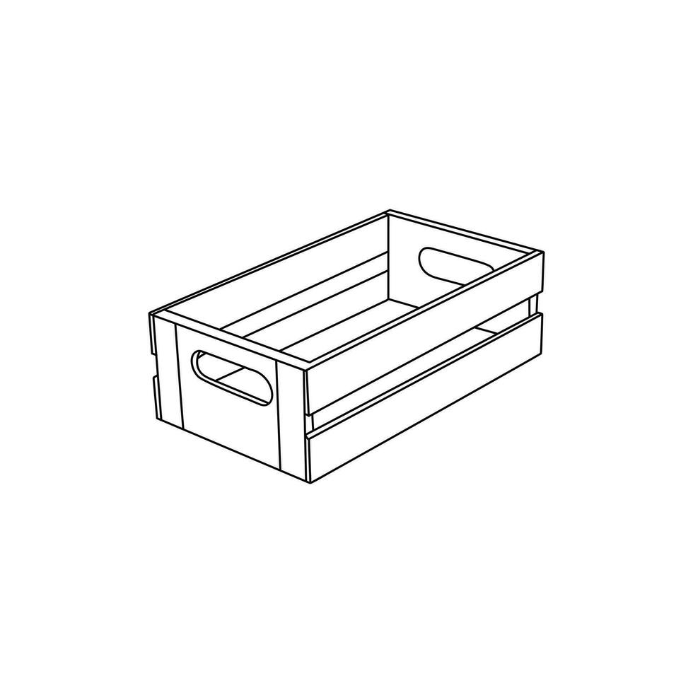 Holz Truhe Linie einfach Design, Element Grafik Illustration Vorlage vektor