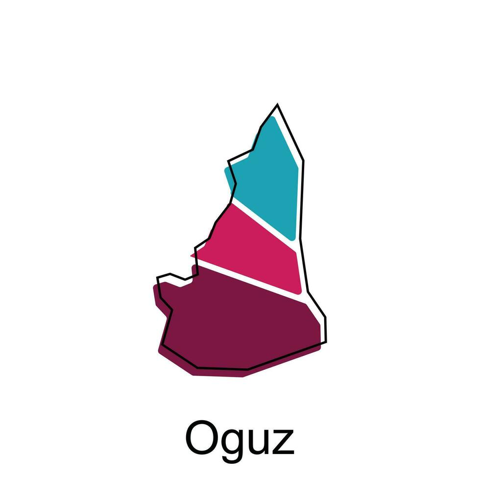 Karte von oguz Vektor Design Vorlage, National Grenzen und wichtig Städte Illustration auf Weiß Hintergrund