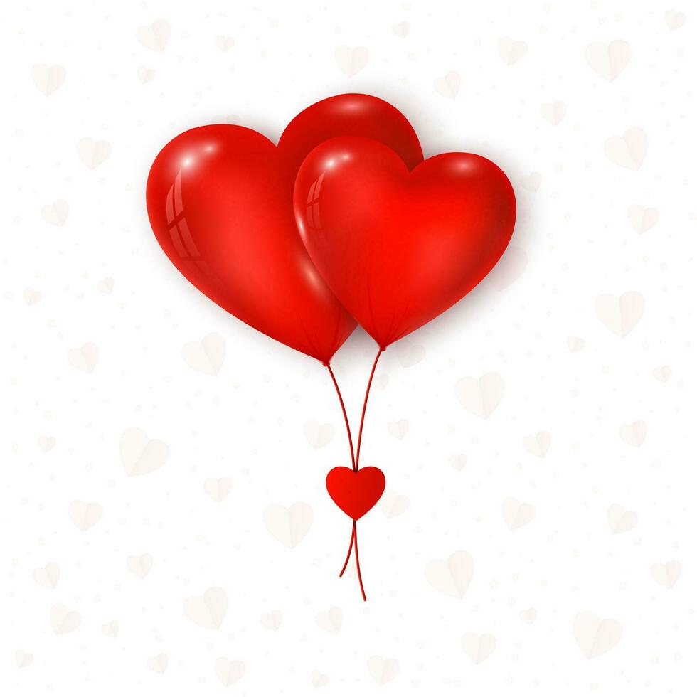 Valentinsgrüße Tag Gruß Karte. Sein meine Valentinstag. Paar Luft Luftballons rot Farbe Herz Form. Vektor