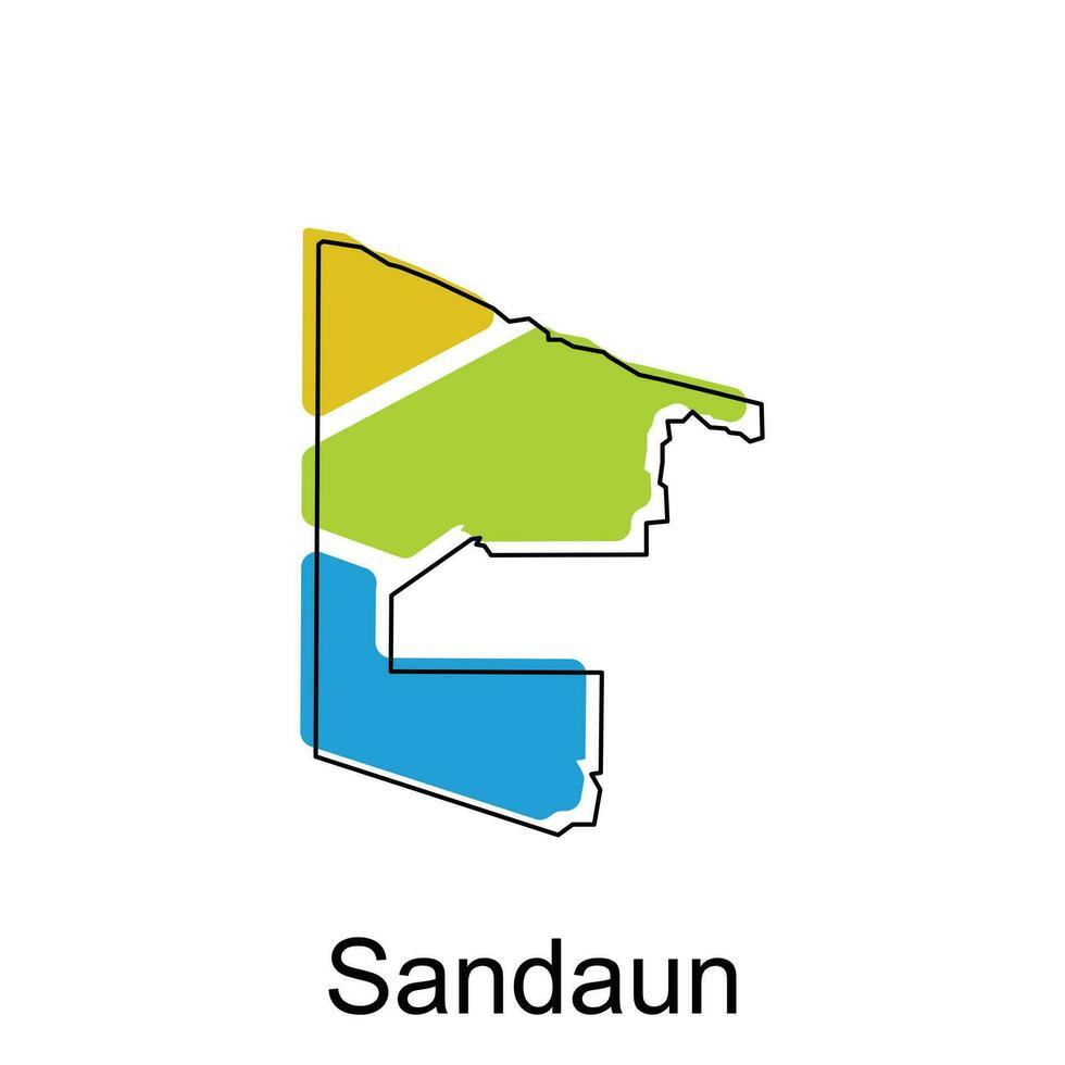 Karte von Sandaun Vektor Design Vorlage, National Grenzen und wichtig Städte Illustration