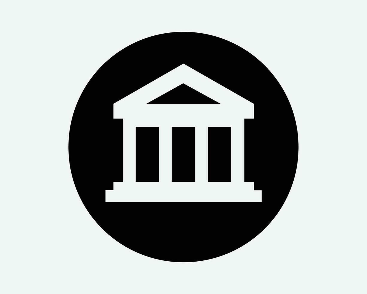 Bank ikon. finansiera byggnad investering bank regering domstol tingshus museum tecken symbol svart konstverk grafisk illustration ClipArt eps vektor