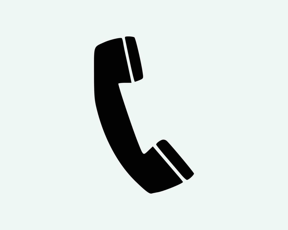 Telefon Telefon Empfänger Anruf Hotline Zelle Kontakt Symbol schwarz Weiß Silhouette Zeichen Symbol Vektor Grafik Clip Art Illustration Kunstwerk Piktogramm