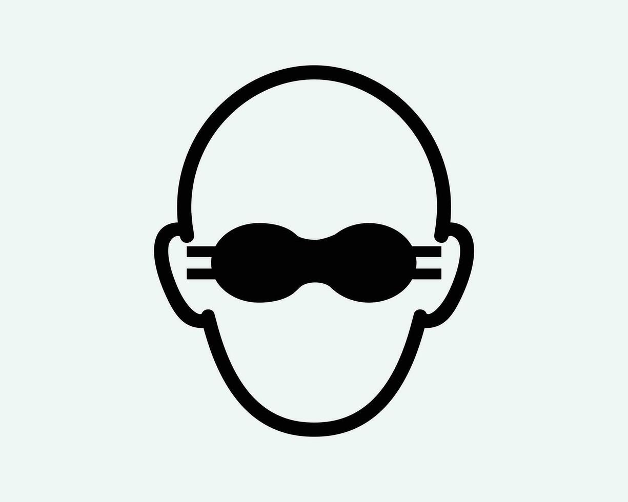 skyddande öga glasögon skydd blind man solglasögon svart vit silhuett tecken symbol ikon ClipArt grafisk konstverk piktogram illustration vektor