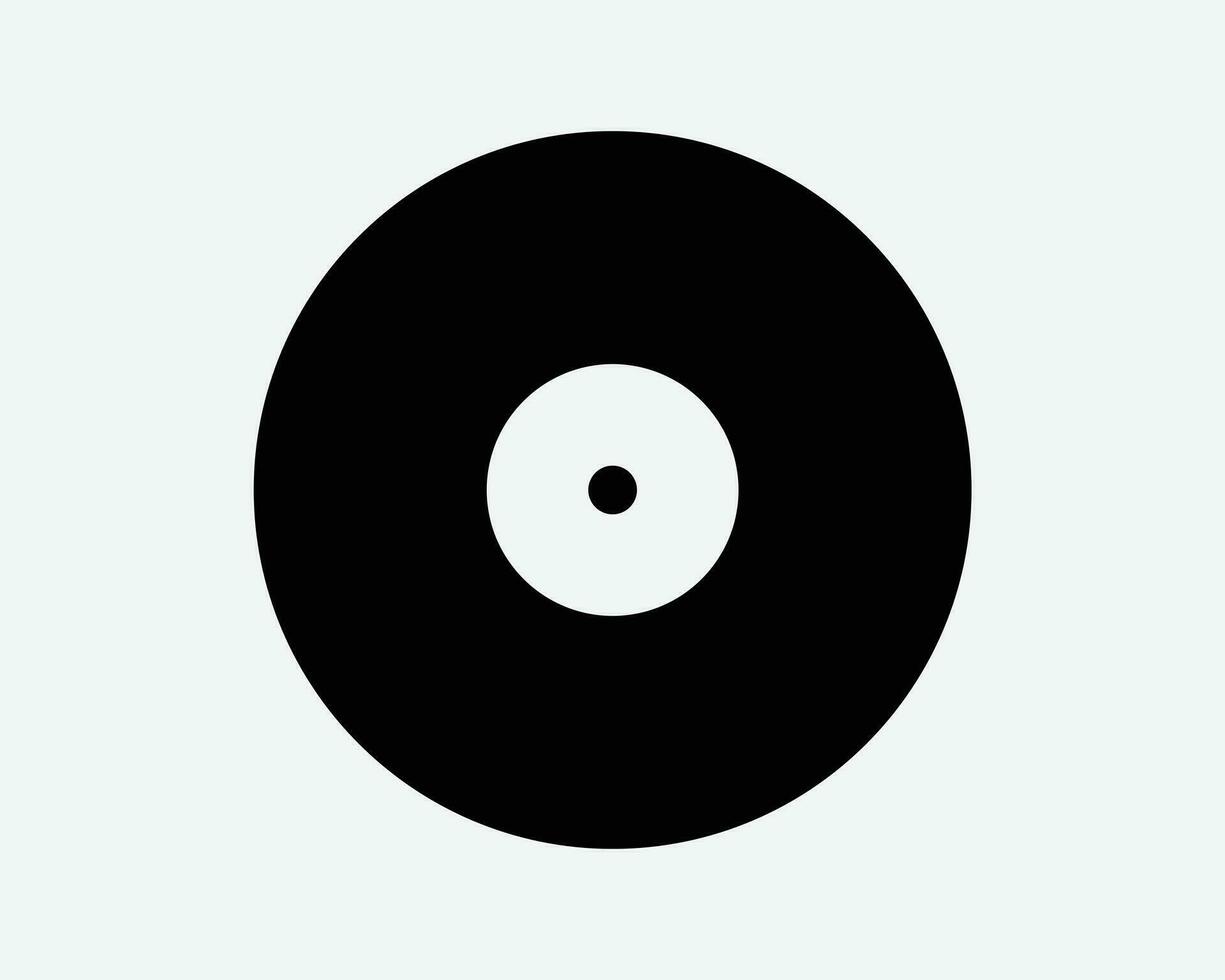 Vinyl Aufzeichnung Symbol. Musik- Rabatt runden CD Recorder Album Stereo Klang dj Musical Etikette Zeichen Symbol schwarz Kunstwerk Grafik Illustration Clip Art eps Vektor