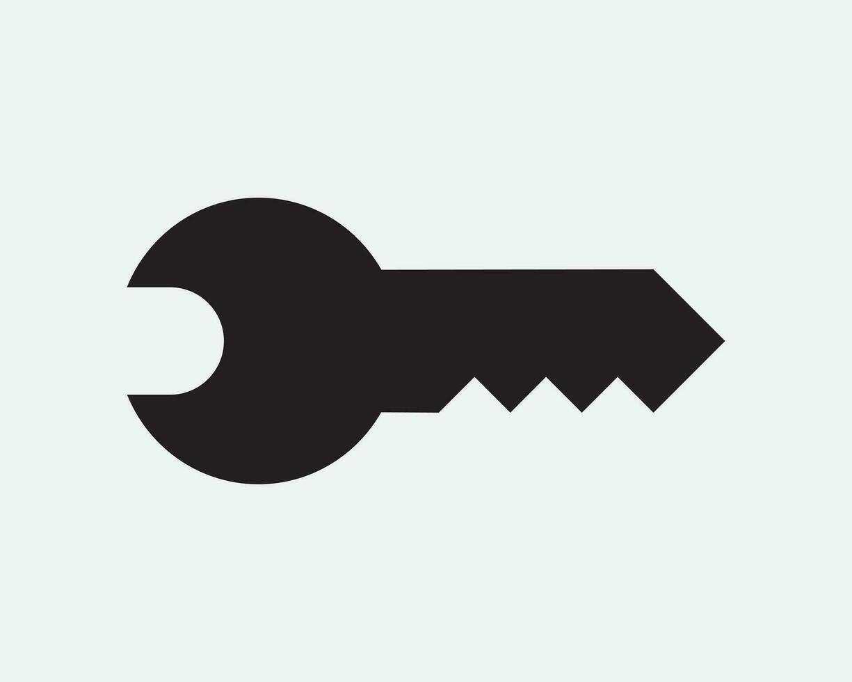 nyckel ikon. säkerhet Lösenord säkra låsa dörr tillgång skydd säkerhet hemlighet. svart vit tecken symbol illustration konstverk grafisk ClipArt eps vektor