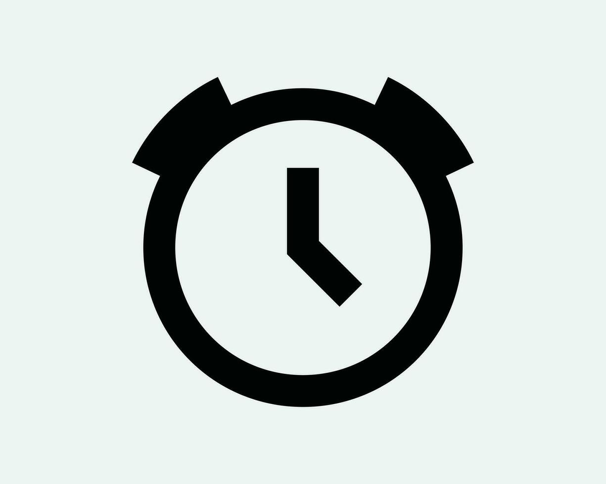 Alarm Uhr Linie Symbol. Zeit Timer Uhr Stoppuhr Erinnerung unterzeichnen. retro Jahrgang klassisch analog Symbol schwarz Vektor Grafik Illustration Clip Art Cricut