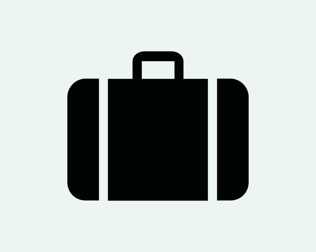 portfölj väska ikon. resväska bagage bagage kostym kort fall resa arbete företag. svart vit tecken symbol illustration konstverk ClipArt eps vektor