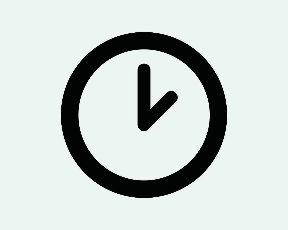 Uhr Linie Symbol. analog Uhr Timer Alarm Stoppuhr Zeit Erinnerung Termin. schwarz Weiß Zeichen Symbol Illustration Kunstwerk Grafik Clip Art eps Vektor