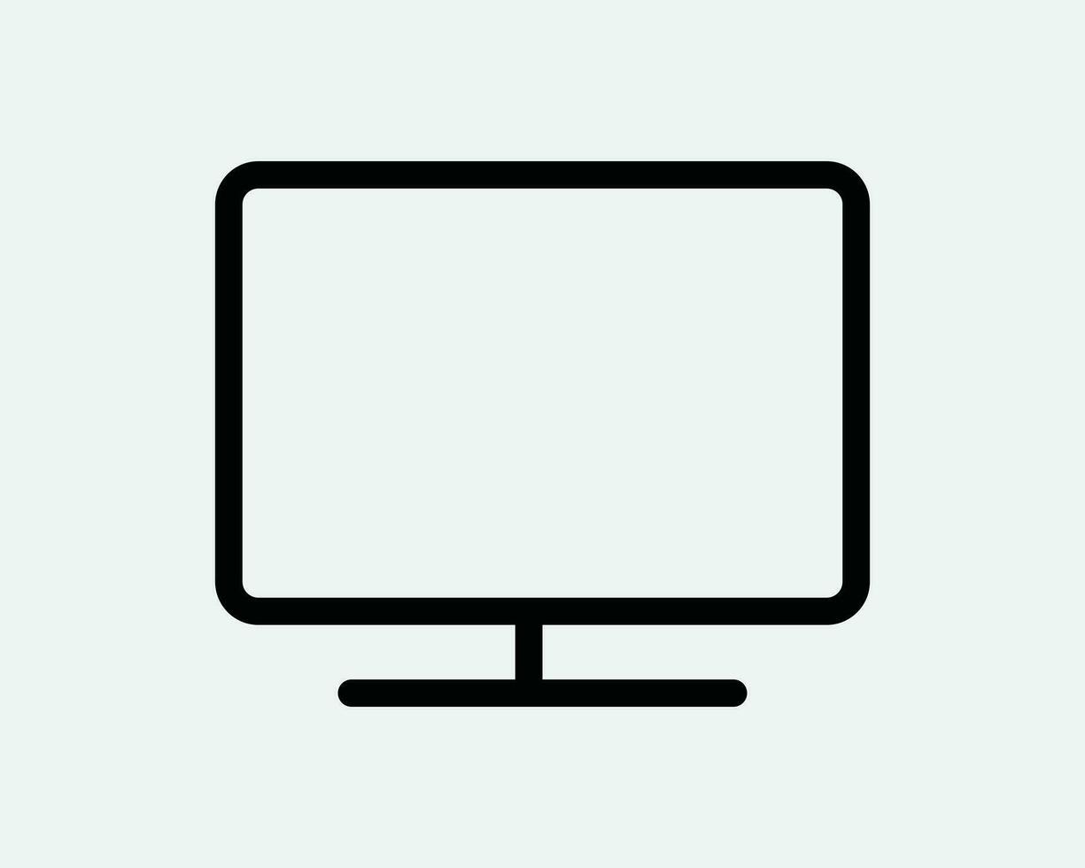 Anzeige Bildschirm Symbol Computer pc Anzeige Monitor lcd LED Fernsehen Fernseher schwarz Weiß Gliederung Zeichen Symbol Illustration Kunstwerk Grafik Clip Art eps Vektor