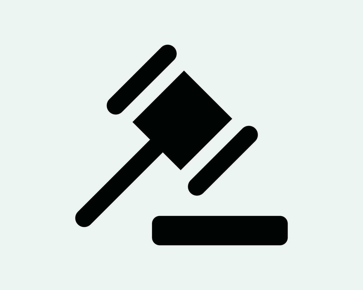 Gerechtigkeit Hammer Symbol Richter Beurteilung Gesetz Schicht Hammer Versteigerung legal Verbrechen Gericht schwarz Weiß Zeichen Symbol Illustration Kunstwerk Grafik Clip Art eps Vektor