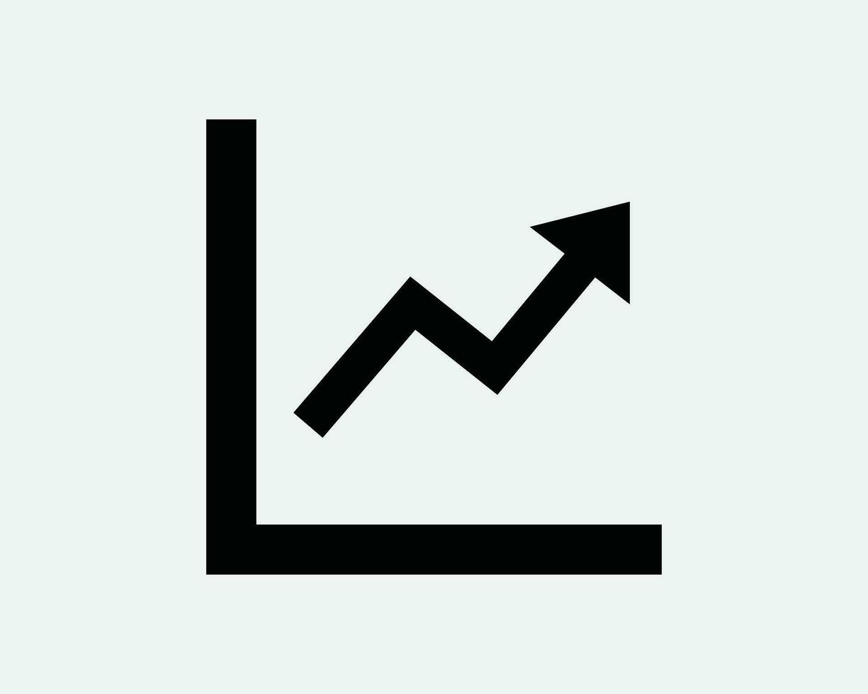 linje Diagram ikon. Graf diagram företag finansiell Rapportera försäljning tillväxt pil pekande upp tecken symbol konstverk grafisk illustration ClipArt vektor cricut