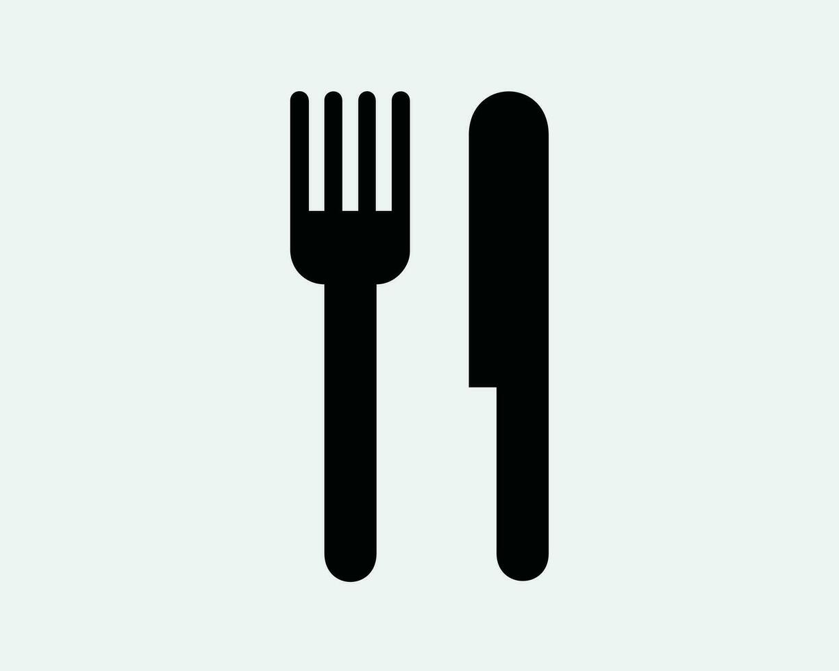 gaffel och kniv ikon. bestick kök redskap äta middag dining måltid äta bestick. svart vit tecken symbol illustration konstverk grafisk ClipArt eps vektor