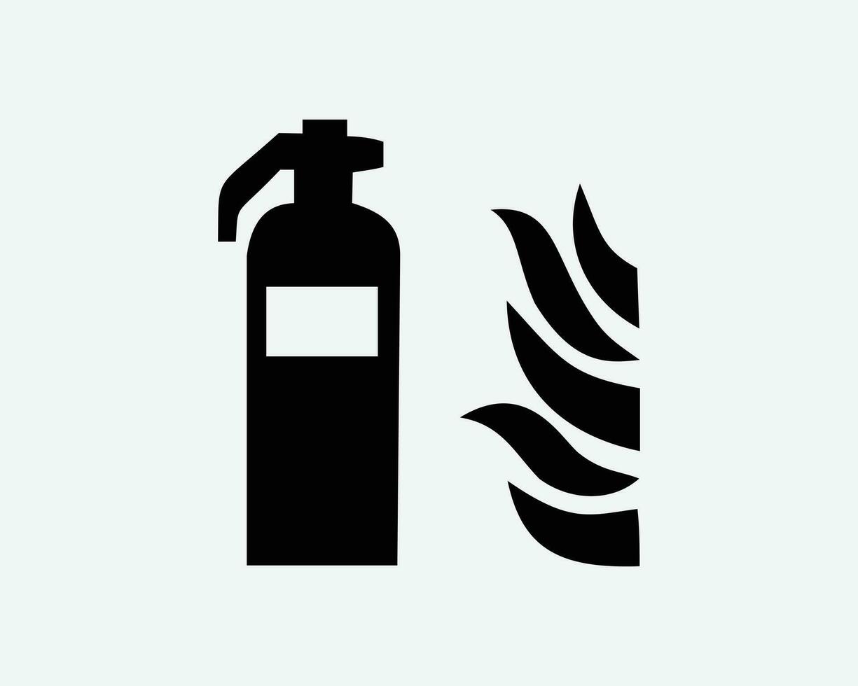 Feuer Feuerlöscher Flamme Schutz Gerät Unterdrückung schwarz Weiß Silhouette Zeichen Symbol Symbol Clip Art Grafik Kunstwerk Piktogramm Illustration Vektor