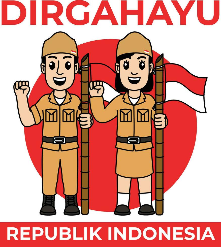 glücklich indonesisch Unabhängigkeit Tag Design Vektor