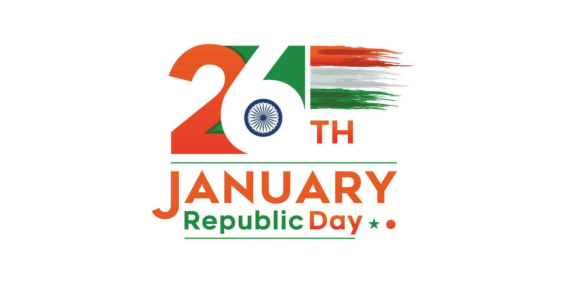 indisk republik dag begrepp med text 26 januari. vektor illustration