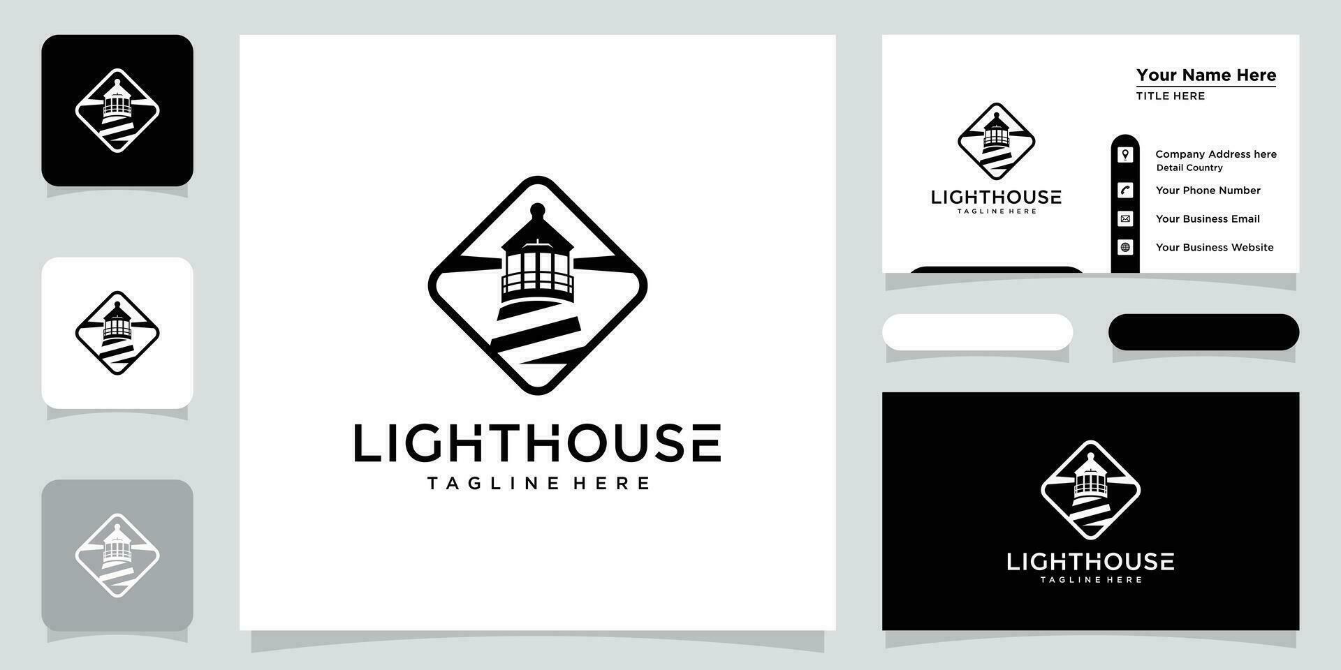 Leuchtturm Logo Vektor Symbol Vorlage. modern kreativ Logo Design Element.