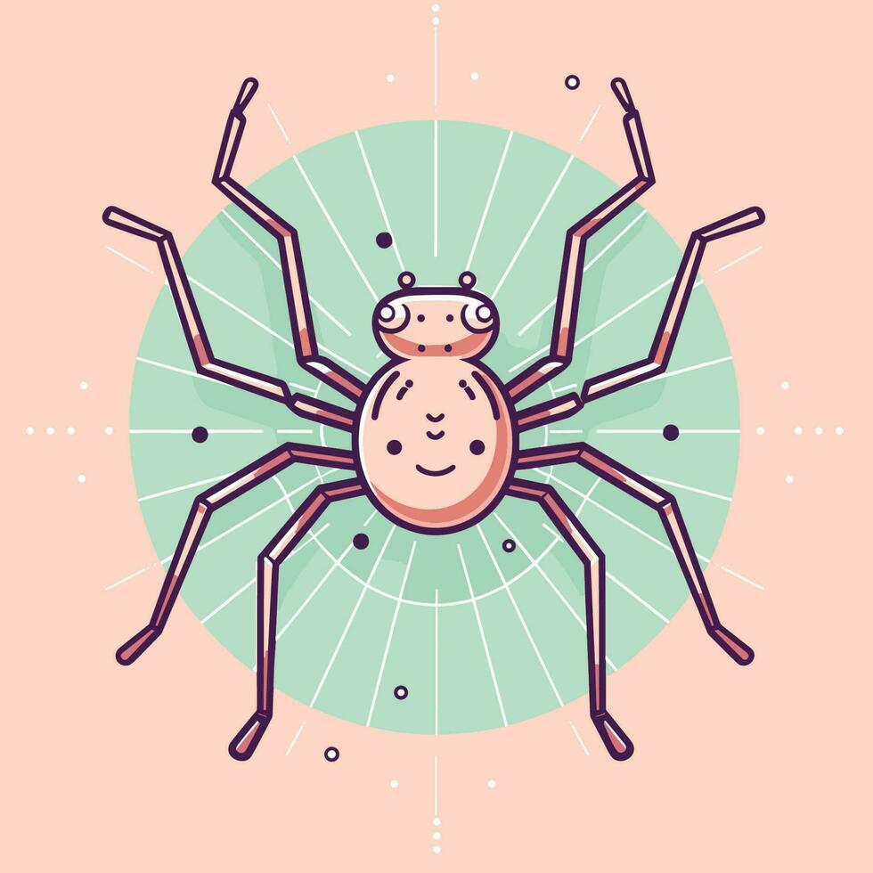 Vektor von ein Spinne mit ein ungewöhnlich Ausdruck auf es ist Gesicht