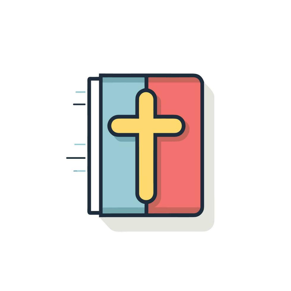 Vektor von ein religiös Buch mit ein Kreuz auf oben