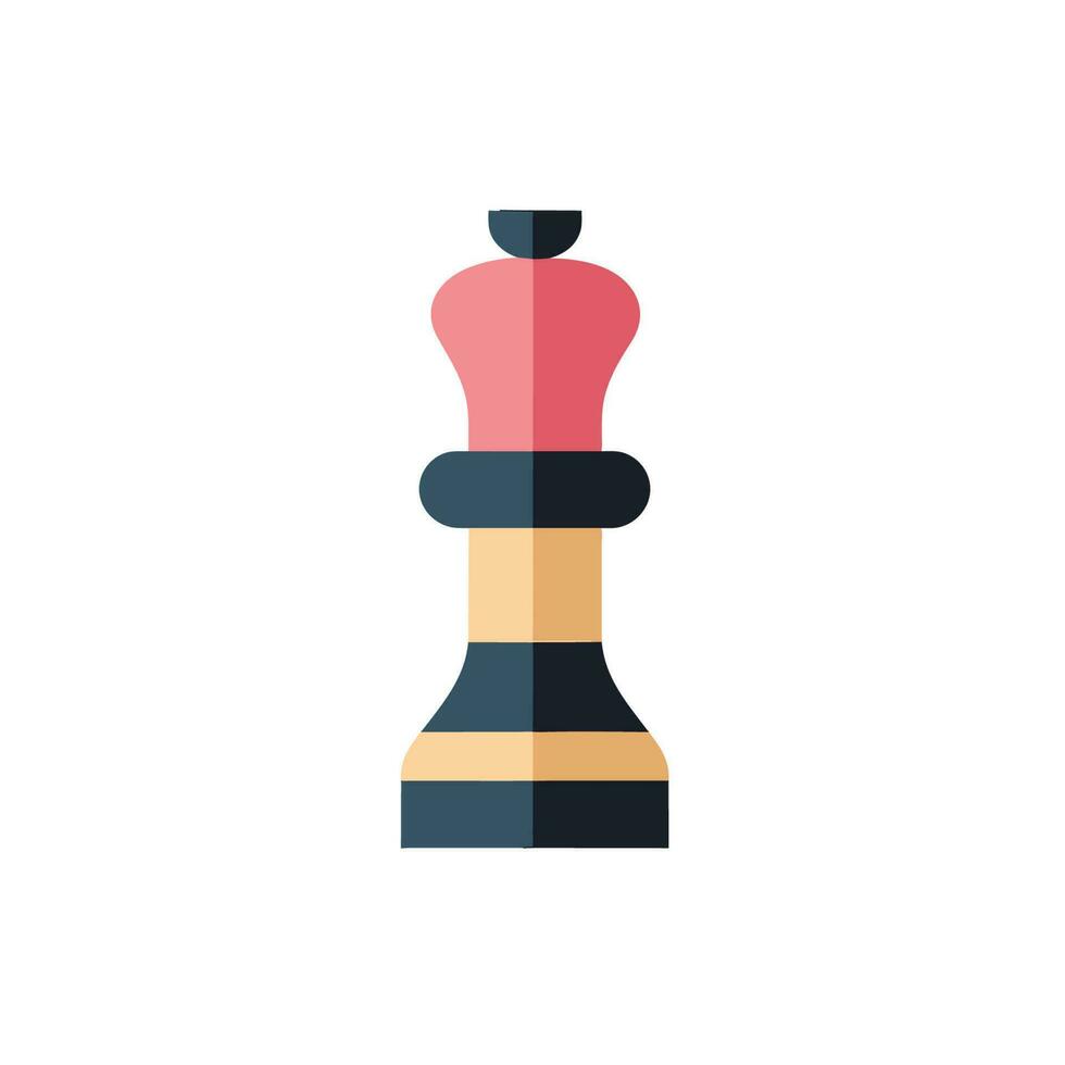 Vektor von ein eben schwarz und Rosa Schach Stück auf ein Weiß Hintergrund