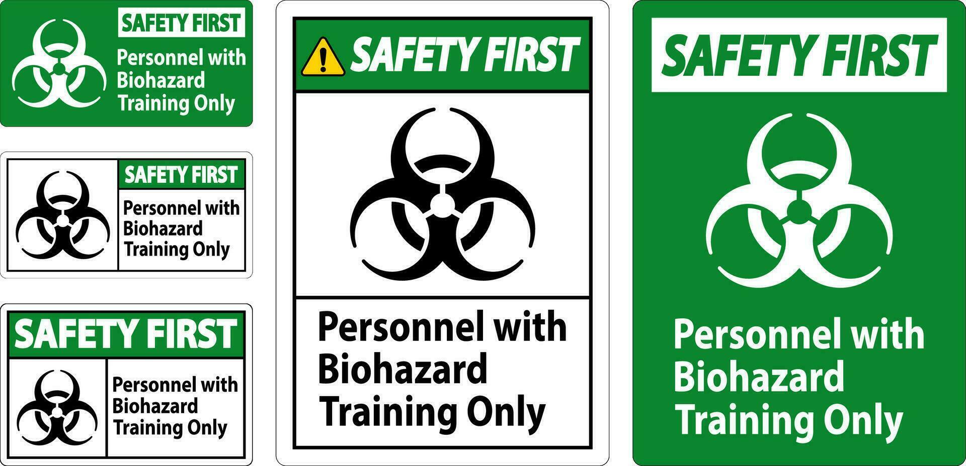 säkerhet först märka personal med biohazard Träning endast vektor