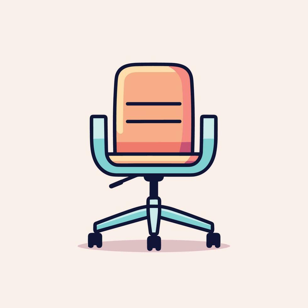 vektor av ett kontor stol med en papper på de tillbaka, representerar en platt design begrepp