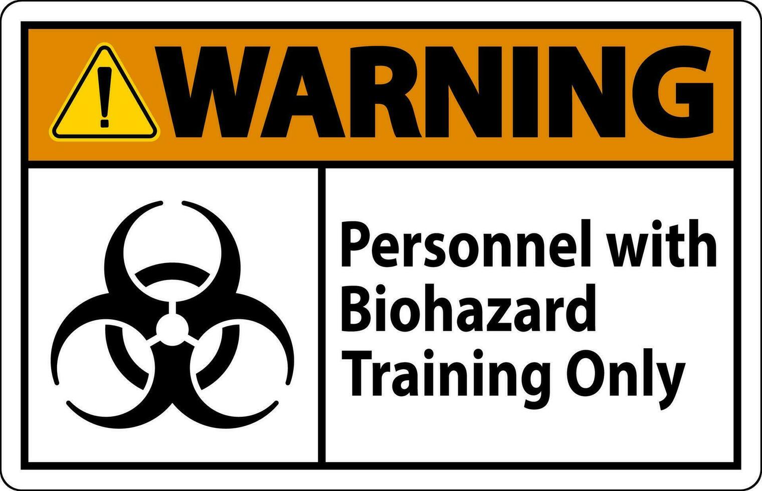 Warnung Etikette Personal mit Biogefährdung Ausbildung nur vektor